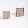 Glitter Paper Inlay Square Earrings