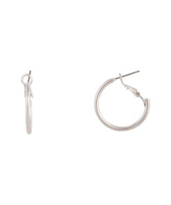 Rhodium 20mm Hoop Earrings
