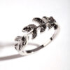 Rhodium Leaf Ring