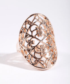 Rose Filigree Shield Ring