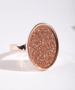 Rose Oval Glitter Paper Ring