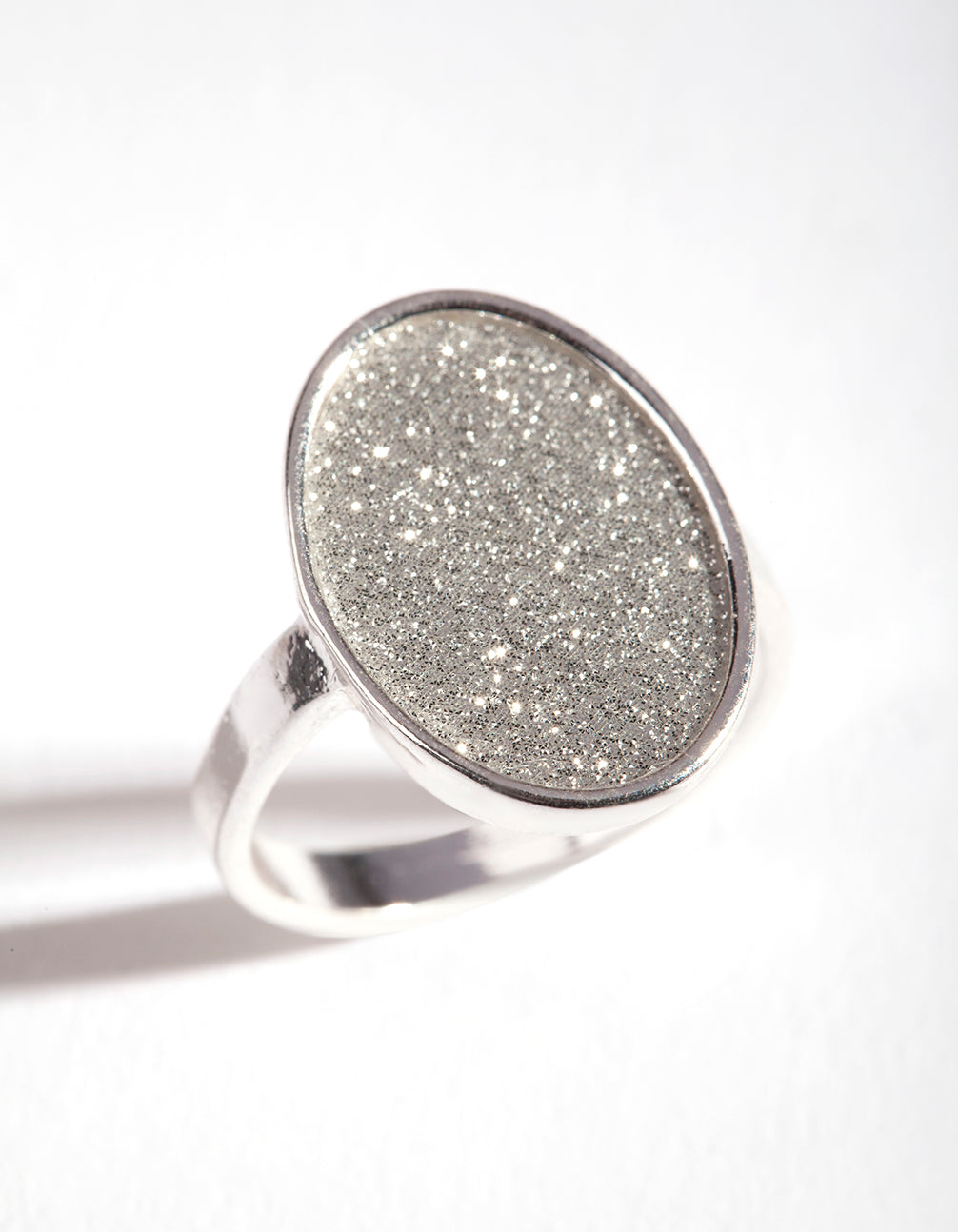 Oval Glitter Ring