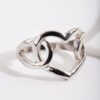 Rhodium Intertwined Heart Ring