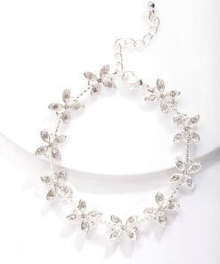 Crystal Silk Flower Bracelet
