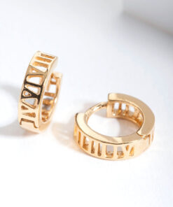 Roman Numeral Hoop Earrings