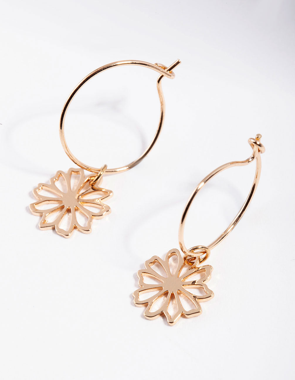 Dainty Flower Hoop Earrings