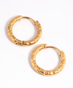 Stainless Steel Molten Hoop Earrings