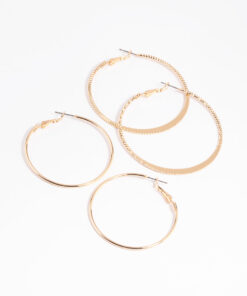 Plain Hoop Earring Set