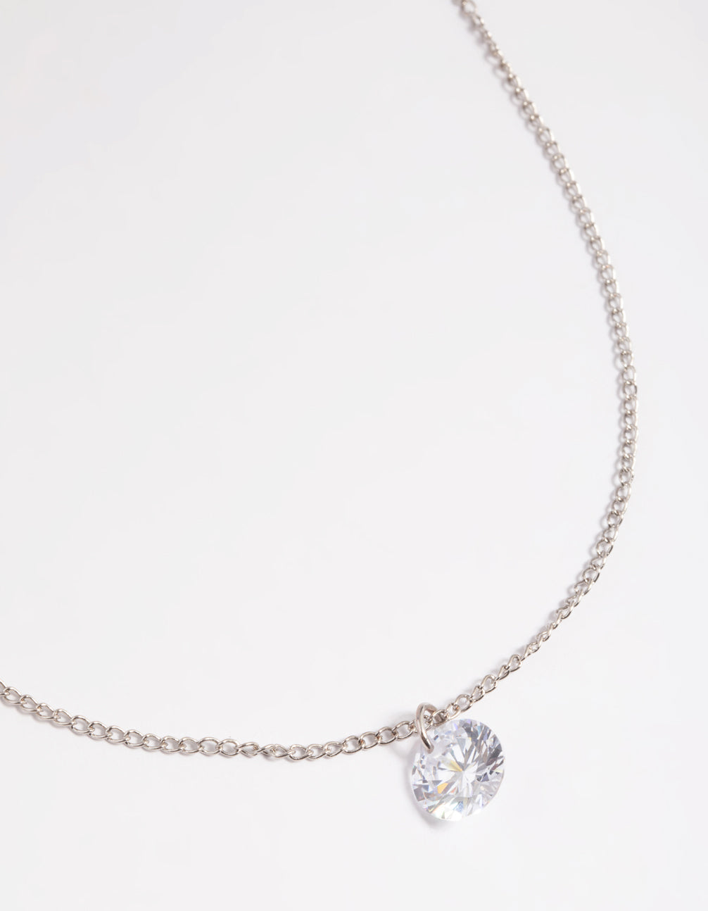 Rhodium Simple Necklace