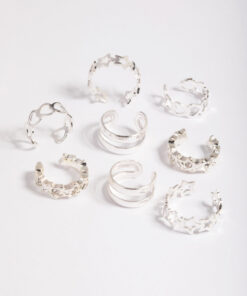 Starry Heart Cuff Earring 8-Pack