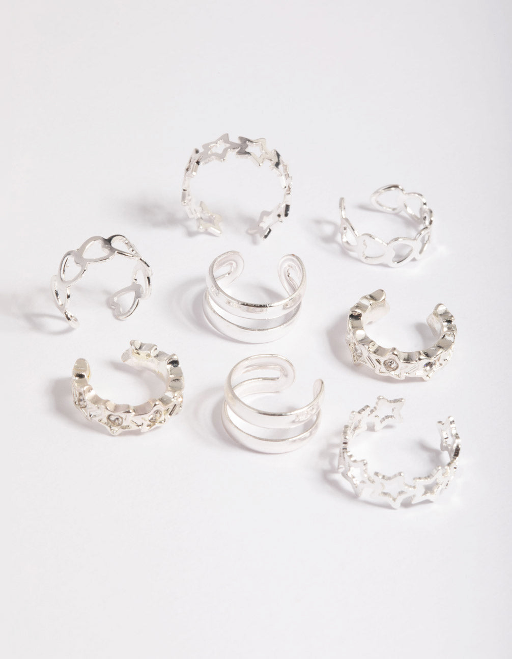 Starry Heart Cuff Earring 8-Pack