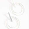 Rhodium Double Sided Circle Earrings