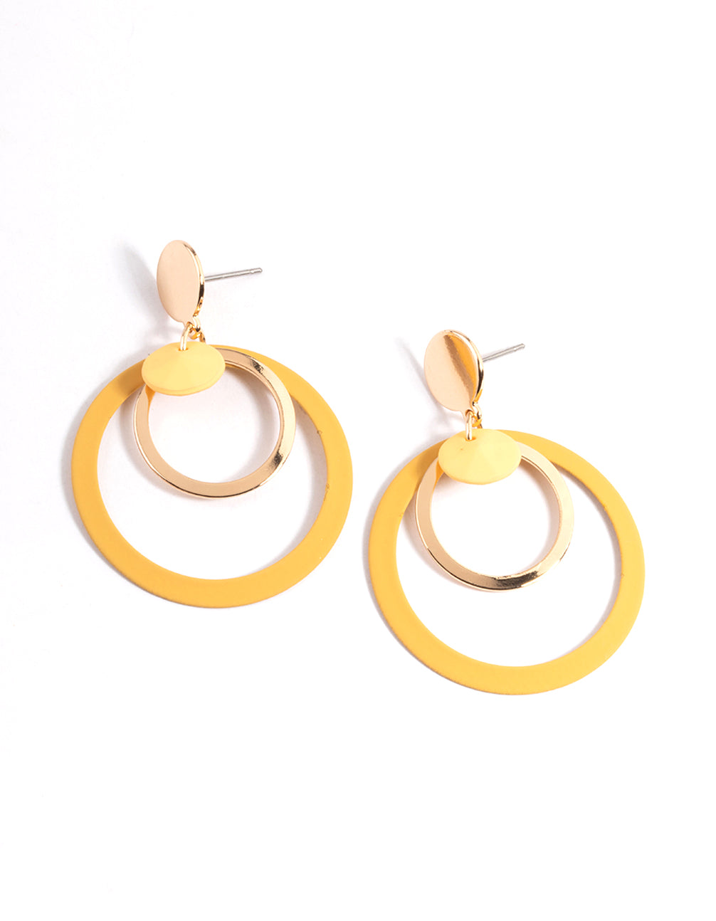 Double Open Circle Drop Earrings