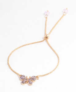 Lilac Pave Butterfly Toggle Bracelet