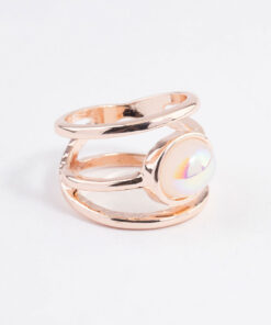 Rose Iridescent Oval Ring