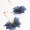 Blue Stack Petal Cluster Drop Earrings