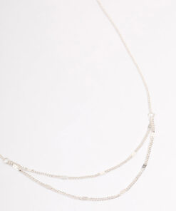 Clamped Cable Double Necklace