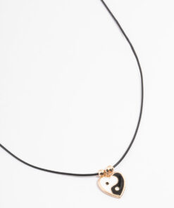 Yin & Yang Heart Cord Necklace