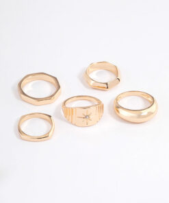 Mixed Shape Star Ring 5-Pack