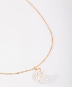 Clear Quartz Moon Necklace