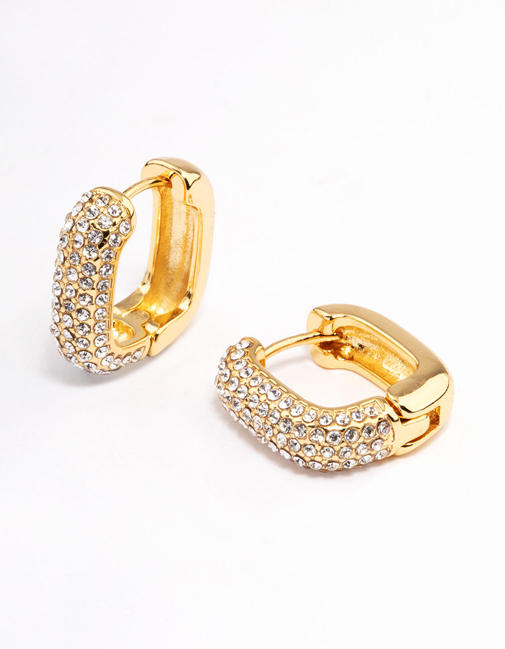 Square Pave Hoop Earrings