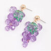 Purple Beaded Grape Drop Earrings
