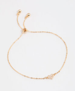 Pave Mini Heart Charm Bracelet
