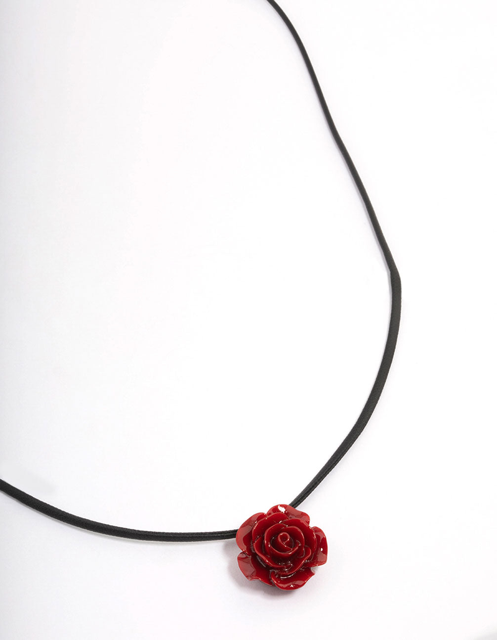 Cord Rose Acrylic Short Necklace