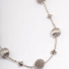 Rhodium Short Texture Round Necklace