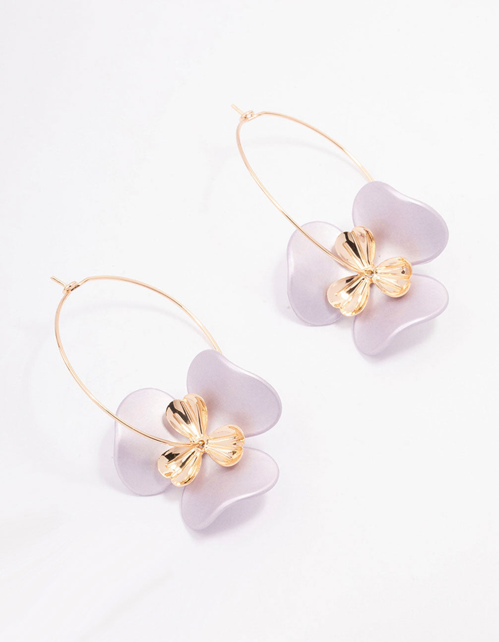 Large Flower Wire Hoop Earrings