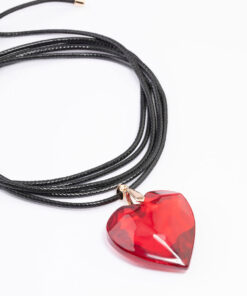 Red Heart Cord Choker Necklace