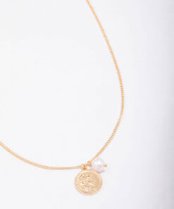 Chunky Coin & Pearl Necklace