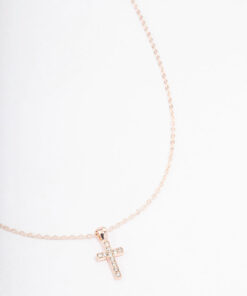 Rose Cross Short Necklace