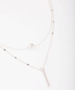 Bar & Ball Layered Necklace
