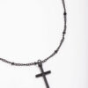 Black Classic Cross Ball Chain Necklace