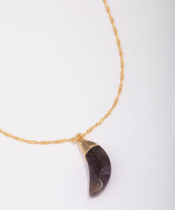 Crescent Amethyst Pendant Necklace