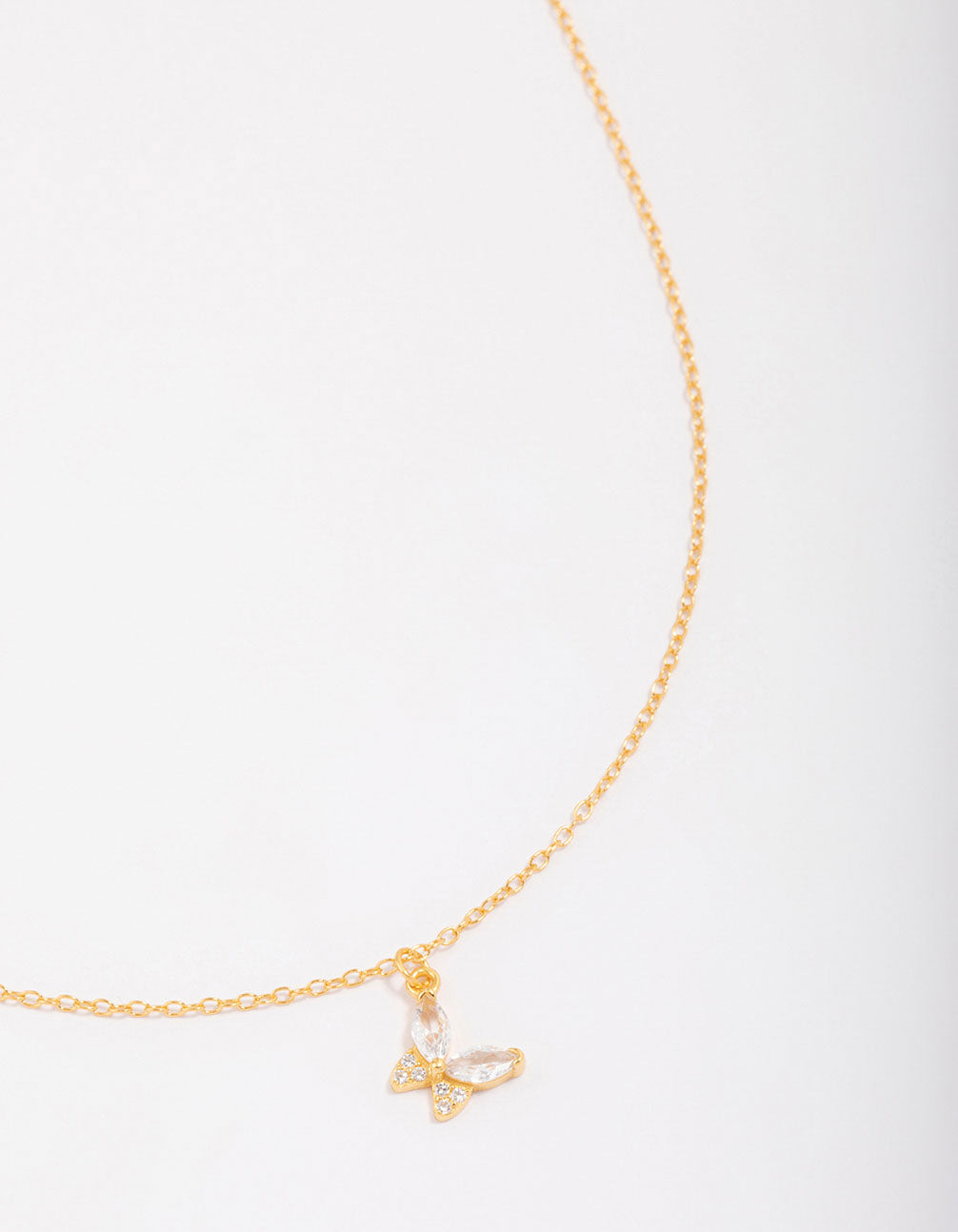 Butterfly & Angel Cubic Zirconia Pendant Necklace