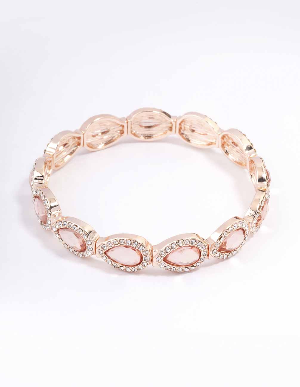 Rose Marquise & Pink Stretch Bracelet
