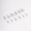 Rhodium Classic Round Cubic Zirconia Earring 6-Pack