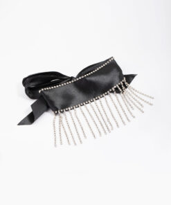 Black Fabric Drop Choker