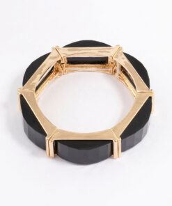 Black & Rectangular Stretch Bracelet