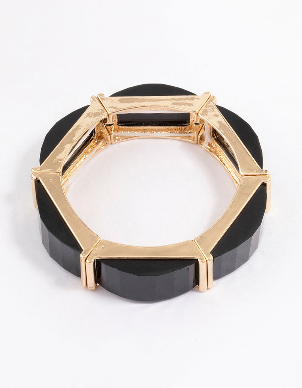 Black & Rectangular Stretch Bracelet