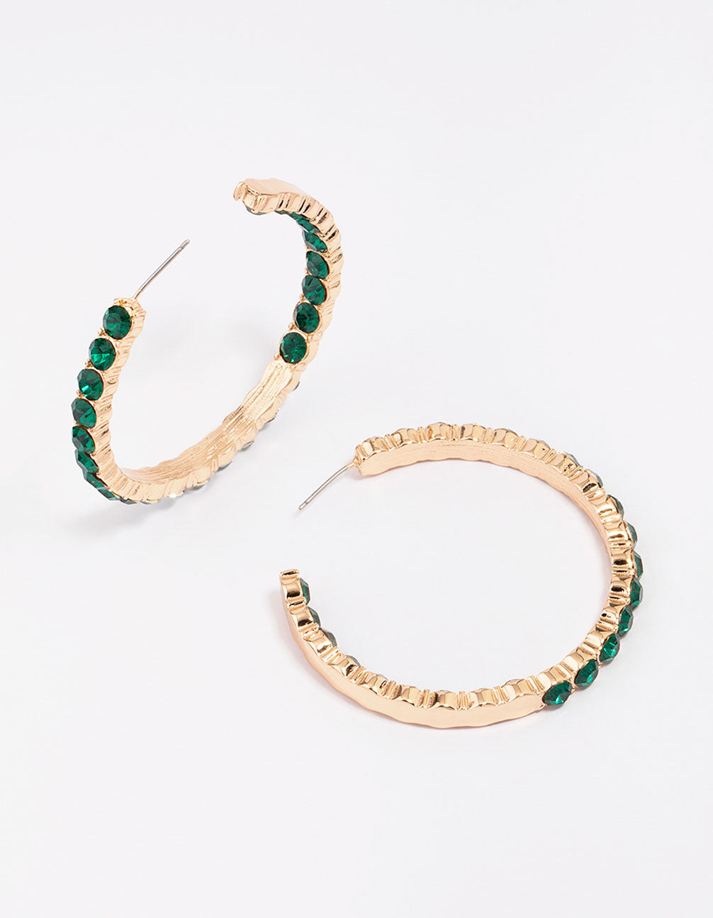 Emerald Stone Hoop Earrings