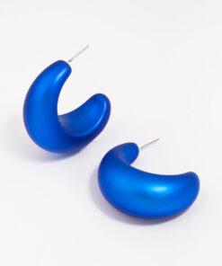 Blue Iridescent Hoop Earrings
