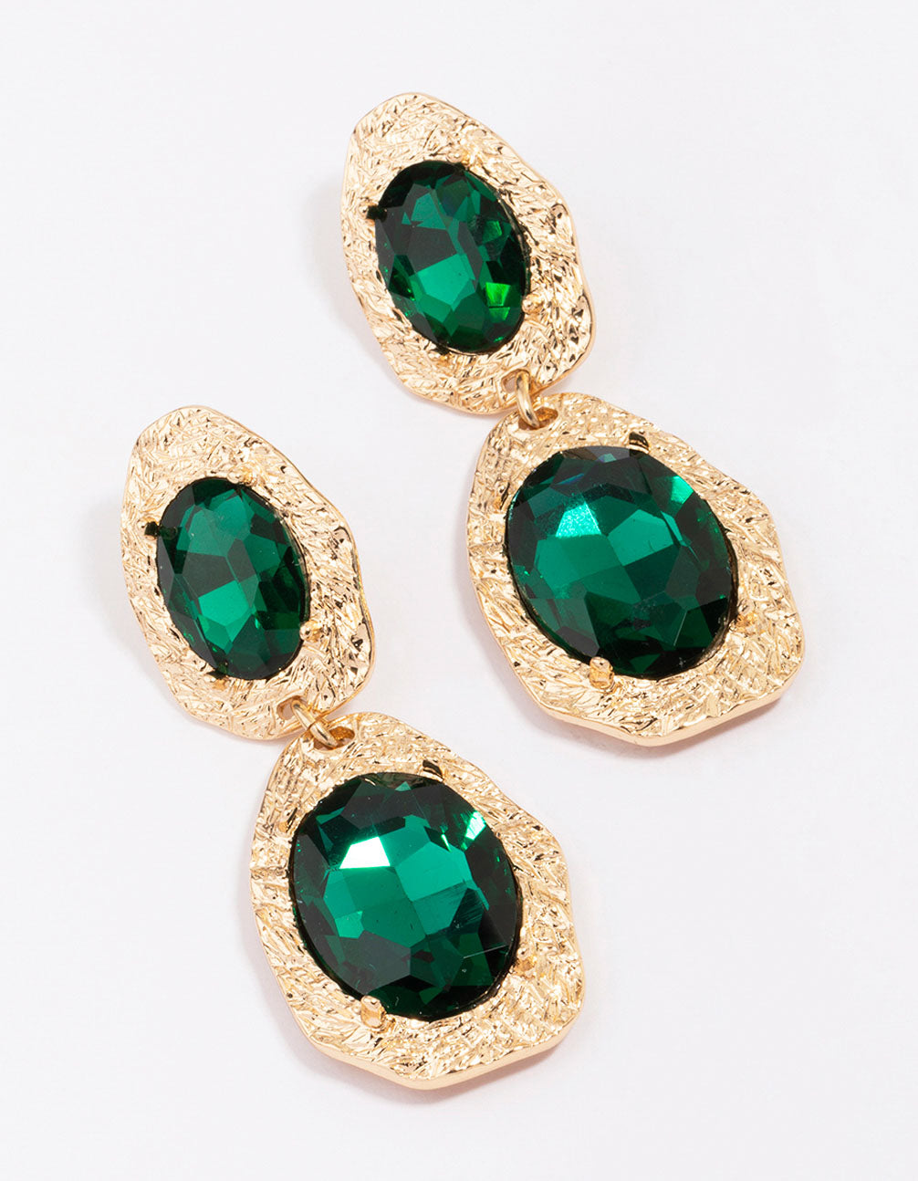 Double Disc Emerald Earrings