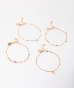 Beaded Coin Bracelet 4-Pack