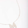 Letter M Pave Pendant Initial Necklace