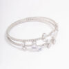 Rhodium  Leaf Layered Bangle