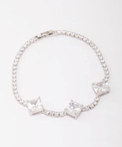 Rhodium Square  Bracelet
