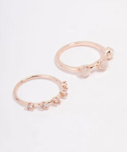 Rose Stone Ring Stack Pack